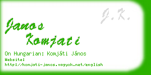 janos komjati business card